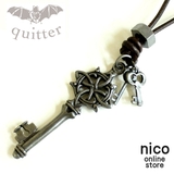 【quitter】3KEY☆ヴィンテージ加工レザーネックレス  ギフト | nico online store  | 詳細画像1 