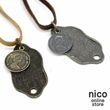 アンティークタグ×コイン カーフレザーネックレスクイッター カスタムピース | nico online store  | 詳細画像1 