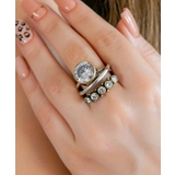 シルバー/クリアビジュー | 指輪 シンプル レディース | ninon