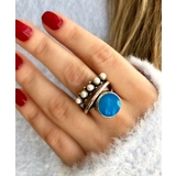 シルバー/ブルービジュー | 指輪 シンプル レディース | ninon