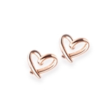 ピンクゴールド | ピアス 金属アレルギー対応 つけっぱなし ハート シンプル 18k シルバー | Noelmarket
