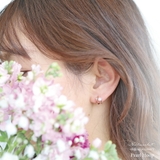 ピアス 金属アレルギー対応 つけっぱなし フープ ダイヤ 18k シルバー | Noelmarket | 詳細画像10 