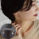 ピアス 金属アレルギー対応 つけっぱなし フープ ダイヤ 18k シルバー | Noelmarket | 詳細画像1