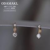 ピアス 金属アレルギー対応 つけっぱなし フープ ダイヤ 18k シルバー | Noelmarket | 詳細画像2