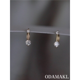 ピアス 金属アレルギー対応 つけっぱなし フープ ダイヤ 18k シルバー | Noelmarket | 詳細画像3