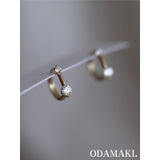 ピアス 金属アレルギー対応 つけっぱなし フープ ダイヤ 18k シルバー | Noelmarket | 詳細画像4