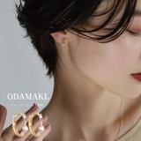 シャンパンゴールド | ピアス 金属アレルギー対応 つけっぱなし フープ ダイヤ 18k シルバー | Noelmarket