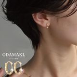 ゴールド | ピアス 金属アレルギー対応 つけっぱなし フープ ダイヤ 18k シルバー | Noelmarket