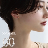 シルバー | ピアス 金属アレルギー対応 つけっぱなし フープ ダイヤ 18k シルバー | Noelmarket