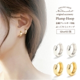 ピアス 金属アレルギー対応 つけっぱなし フープ ダイヤ 18k シルバー | Noelmarket | 詳細画像1