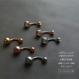 ボディピアス へそピアス 14G バナナバーベル ジュエル ステンレス | Noelmarket | 詳細画像2