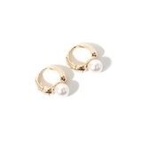 ゴールド | ピアス 金属アレルギー対応 つけっぱなし パール フープ 18k 小さめ | Noelmarket