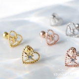 ピアス 金属アレルギー対応 つけっぱなし ハート シンプル 18k シルバー | Noelmarket | 詳細画像3