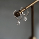 ピアス 金属アレルギー対応 つけっぱなし ダイヤ フープ 18k 小さめ | Noelmarket | 詳細画像3