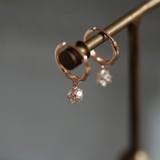 ピアス 金属アレルギー対応 つけっぱなし ダイヤ フープ 18k 小さめ | Noelmarket | 詳細画像8