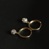 ピアス 金属アレルギー対応 つけっぱなし ダイヤ フープ 18k 小さめ | Noelmarket | 詳細画像9
