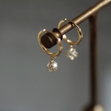 ピアス 金属アレルギー対応 つけっぱなし ダイヤ フープ 18k 小さめ | Noelmarket | 詳細画像12