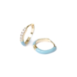 ブルー | ピアス 金属アレルギー対応 つけっぱなし フープ シンプル 18k シルバー | Noelmarket