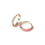 オレンジ | ピアス 金属アレルギー対応 つけっぱなし フープ シンプル 18k シルバー | Noelmarket