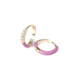 ピンク | ピアス 金属アレルギー対応 つけっぱなし フープ シンプル 18k シルバー | Noelmarket