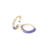 パープル | ピアス 金属アレルギー対応 つけっぱなし フープ シンプル 18k シルバー | Noelmarket