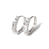 シルバー | ピアス 金属アレルギー対応 つけっぱなし ダイヤ フープ 18k 小さめ | Noelmarket