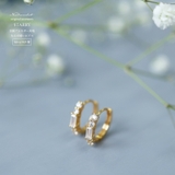 ピアス 金属アレルギー対応 つけっぱなし ダイヤ フープ 18k 小さめ | Noelmarket | 詳細画像4 
