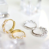 ピアス 金属アレルギー対応 つけっぱなし パール フープ 18k 小さめ | Noelmarket | 詳細画像5 