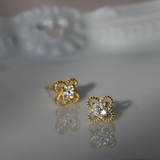ピアス 金属アレルギー対応 つけっぱなし ダイヤ 四つ葉 18k 小さめ | Noelmarket | 詳細画像10 