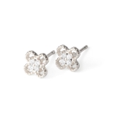シルバー | ピアス 金属アレルギー対応 つけっぱなし ダイヤ 四つ葉 18k 小さめ | Noelmarket