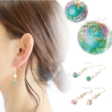 ピアス 金属アレルギー対応 つけっぱなし 小ぶり ガラス 18k シルバー | Noelmarket | 詳細画像2