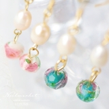 ピアス 金属アレルギー対応 つけっぱなし 小ぶり ガラス 18k シルバー | Noelmarket | 詳細画像3