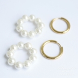 ピアス 金属アレルギー対応 つけっぱなし フープ パール 18k シルバー | Noelmarket | 詳細画像10