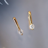ピアス 金属アレルギー対応 つけっぱなし ダイヤ シンプル 18k 小さめ | Noelmarket | 詳細画像18