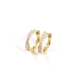 ゴールド | ピアス 金属アレルギー対応 つけっぱなし ダイヤ フープ 18k 小さめ | Noelmarket