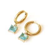 ブルー | ピアス 金属アレルギー対応 つけっぱなし フープ 18k シルバー ステンレス | Noelmarket