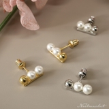 ピアス 金属アレルギー対応 つけっぱなし 小ぶり パール 18k シルバー | Noelmarket | 詳細画像1