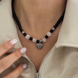 【フリー】ブラック | BLACK UP(ブラックアップ)バレッティハートアクリルネックレス | 3rd Spring