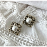 【フリー】ゴールド | JULL-LOG(ジュローグ)スクエアパールピアス | 3rd Spring