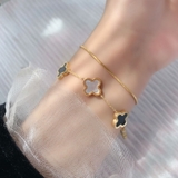 ブラック&ホワイトシェルクローバーブレスレット レディース プレゼント | SLENDER | 詳細画像6 