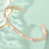 ピンクゴールド | デザインバングル シェル ジルコニア | SLENDER