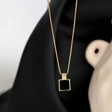 スクエアペンダントネックレス ブラック おしゃれ | SLENDER | 詳細画像5 