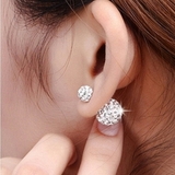 シルバー | ビジューボールバックキャッチピアス レディース おしゃれ | SLENDER