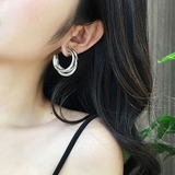 3連メタルフープピアス レディース おしゃれ | SLENDER | 詳細画像2 