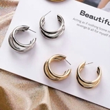 3連メタルフープピアス レディース おしゃれ | SLENDER | 詳細画像3 