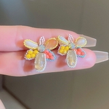 フラワービジューデザインピアス かわいい 個性的 | SLENDER | 詳細画像1 