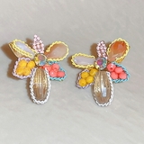 フラワービジューデザインピアス かわいい 個性的 | SLENDER | 詳細画像2 