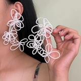 ビジューフラワーデザインピアス 存在感抜群 パールビーズ | SLENDER | 詳細画像4 