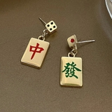 ゴールド | 麻雀牌モチーフピアス サイコロ 存在感抜群 | SLENDER