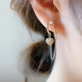 ゴールド | ハート×チェーンデザインピアス ゴールド パーティー | SLENDER